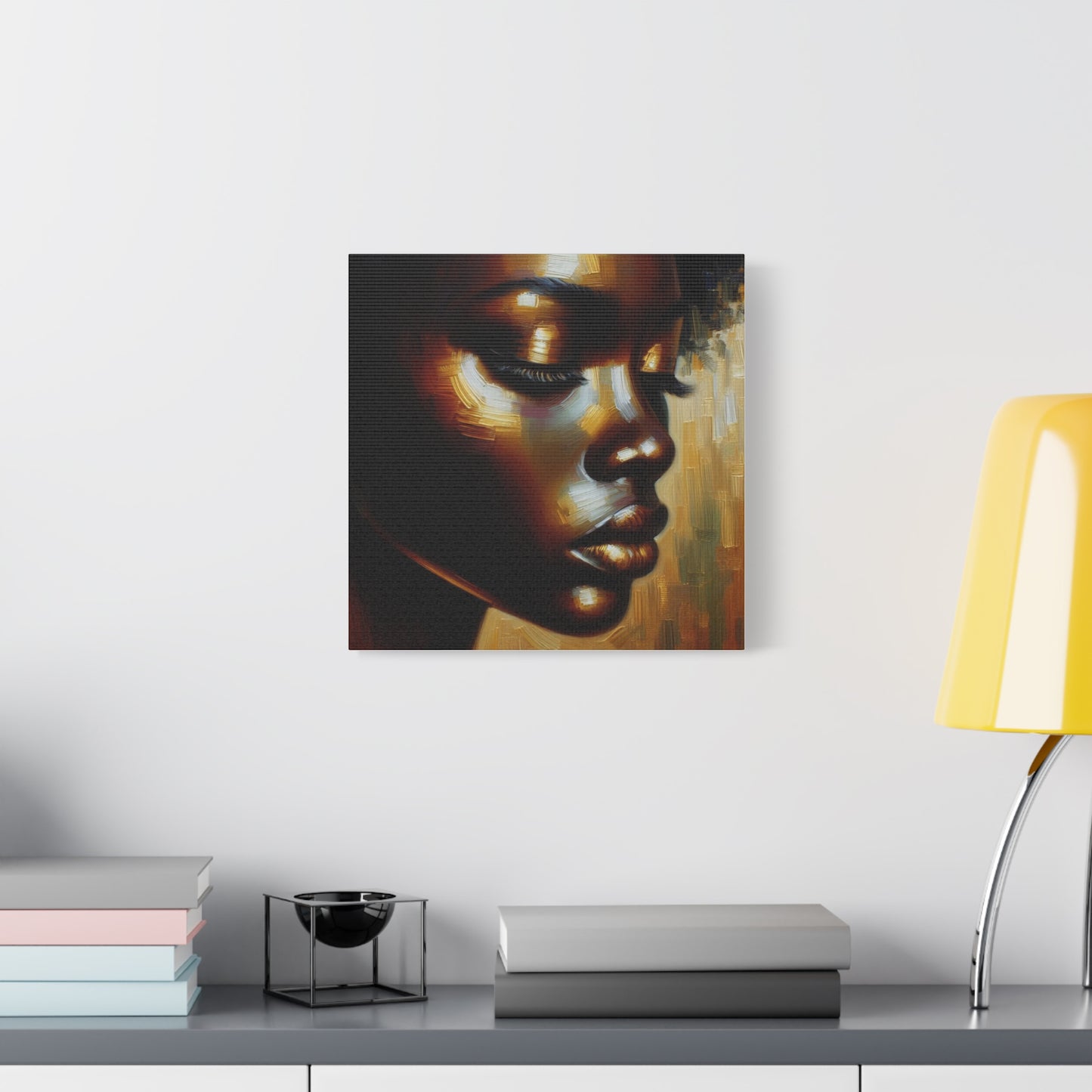 African Woman , Gold, Bronze, Black , abstract Impressionism , Giclée Print Canvas