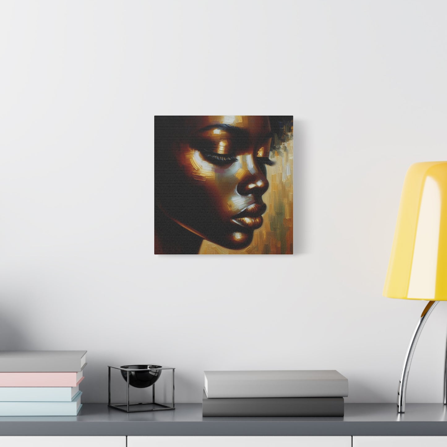 African Woman , Gold, Bronze, Black , abstract Impressionism , Giclée Print Canvas