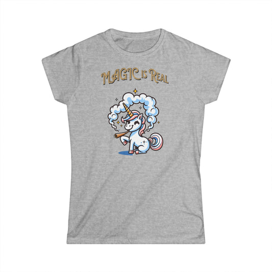 "Magic is Real "  Unicorn  Women's Softstyle Tee