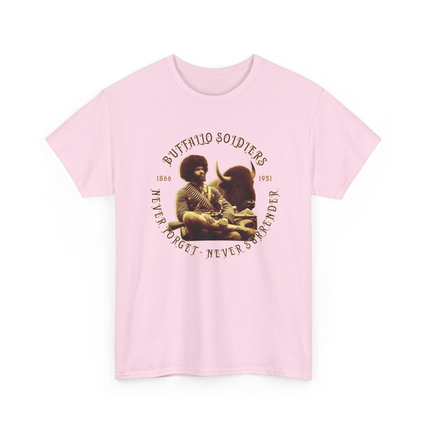 Copy of Buffalo Soldiers 'Never Forget' Tee — Vintage Military Tribute T-Shirt