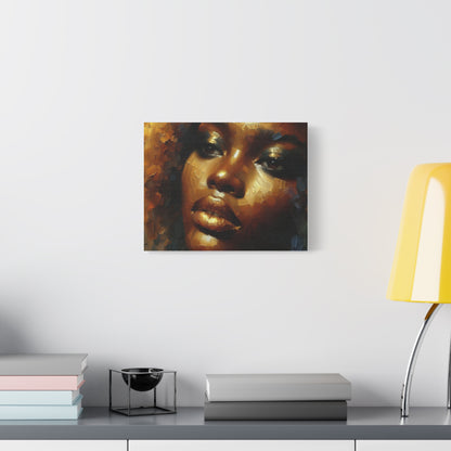 African Woman , Gold, Bronze, Black , abstract Impressionism , Giclée Print Canvas