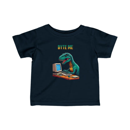 "Byte Me!" Tech-Savvy Dinosaur - Kids Softstyle Tee