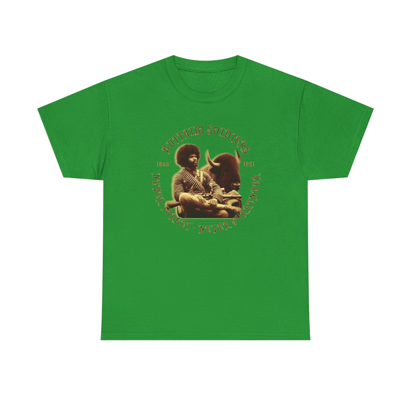 Copy of Buffalo Soldiers 'Never Forget' Tee — Vintage Military Tribute T-Shirt