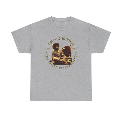 Copy of Buffalo Soldiers 'Never Forget' Tee — Vintage Military Tribute T-Shirt