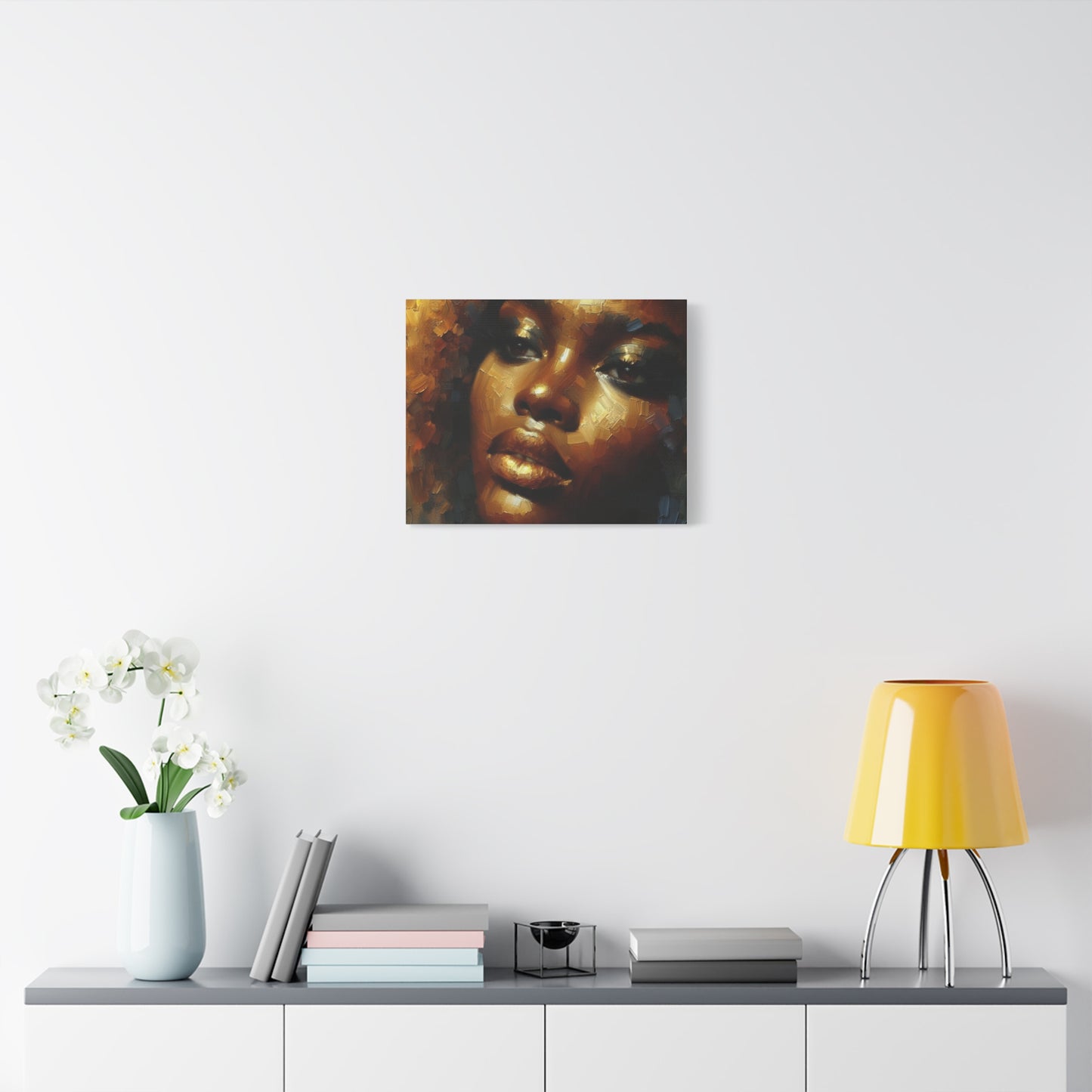 African Woman , Gold, Bronze, Black , abstract Impressionism , Giclée Print Canvas