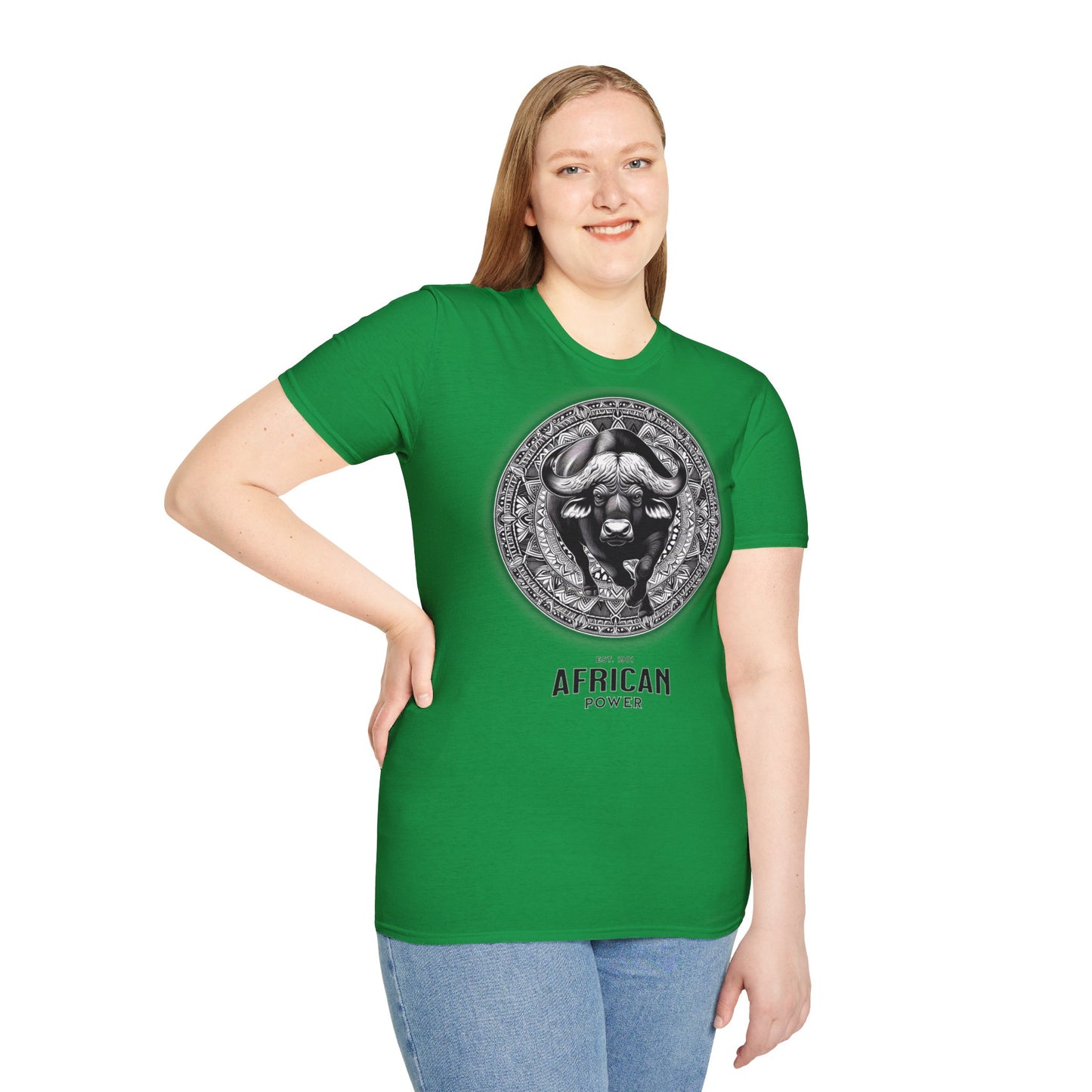 African Power " Buffallo " - Unisex Softstyle T-Shirt