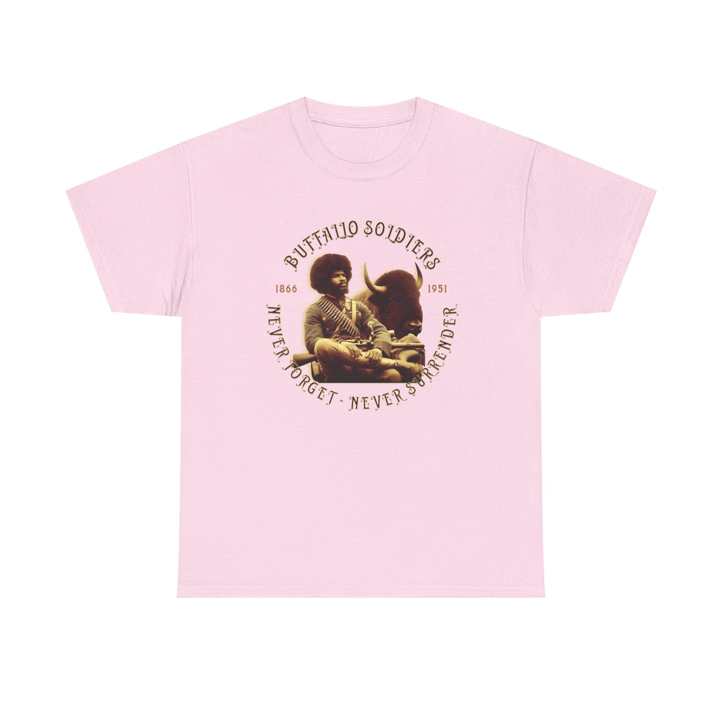 Copy of Buffalo Soldiers 'Never Forget' Tee — Vintage Military Tribute T-Shirt
