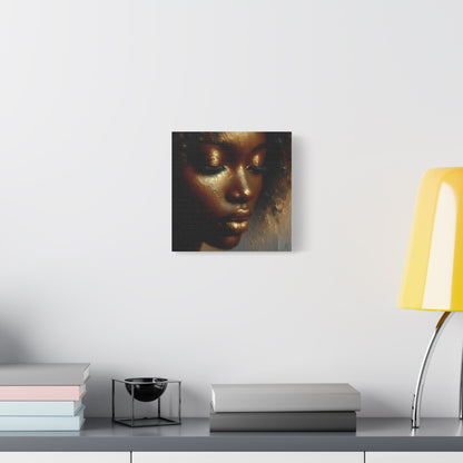 African Woman , Gold , Bronze, Black , abstract Impressionism , Giclée Print Canvas