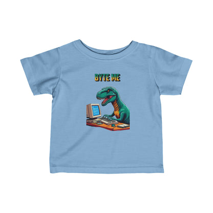 "Byte Me!" Tech-Savvy Dinosaur - Kids Softstyle Tee