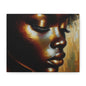 African Woman , Gold, Bronze, Black , abstract Impressionism , Giclée Print Canvas