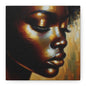 African Woman , Gold, Bronze, Black , abstract Impressionism , Giclée Print Canvas