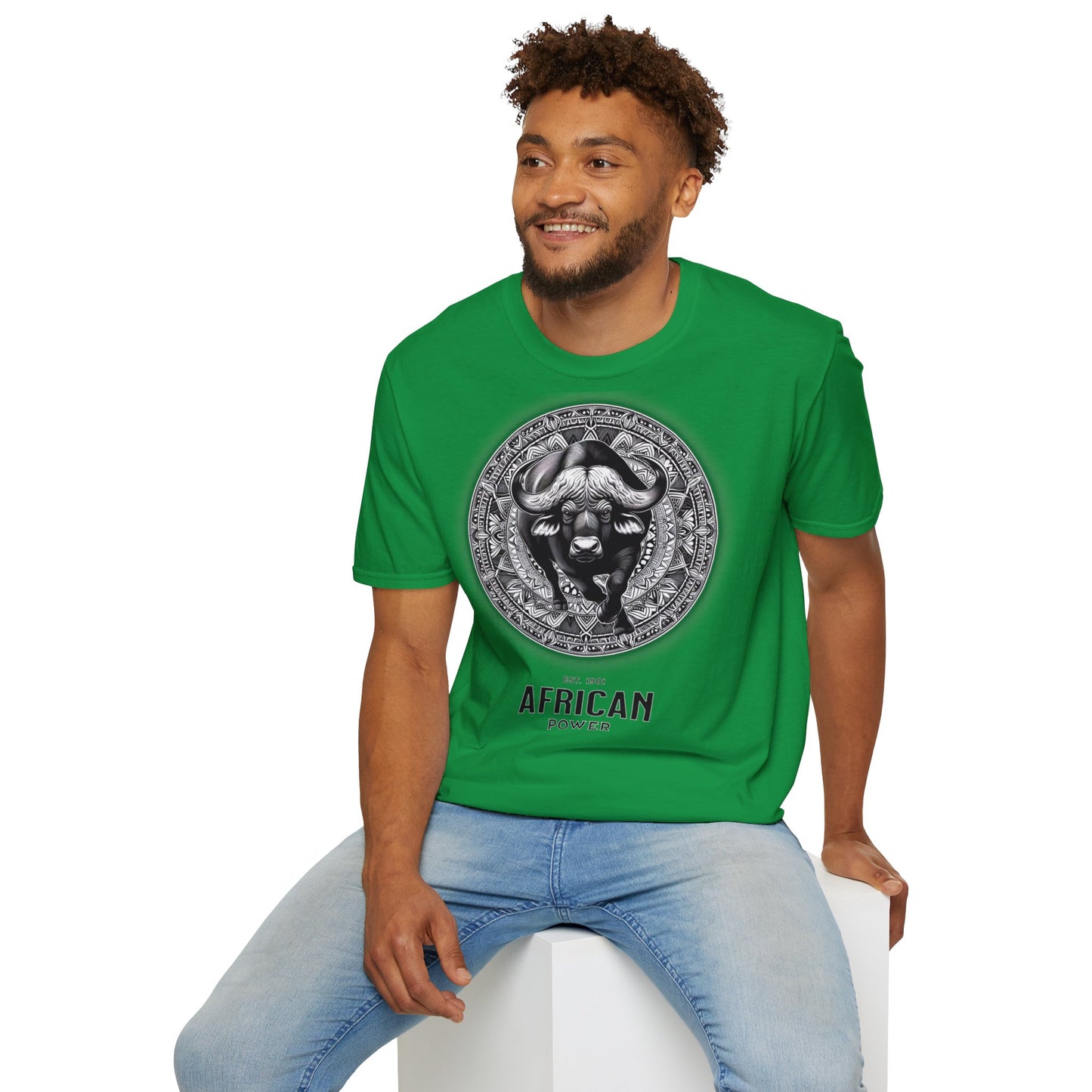 African Power " Buffallo " - Unisex Softstyle T-Shirt