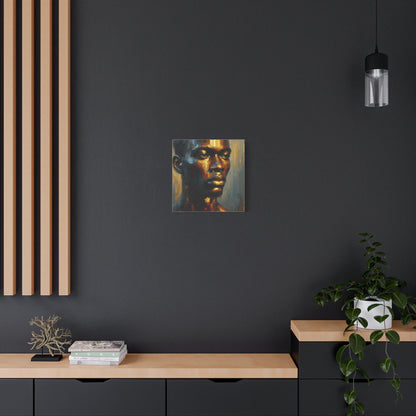 Portrait of an African Man in Bronze, Gold, and Black, abstract Impressionism , Matte Canvas, Stretched, 1.25", wall art , painting