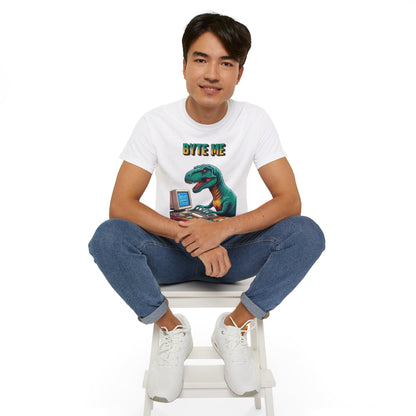 "Byte Me!" Tech-Savvy Dinosaur - Unisex Ultra Cotton Tee