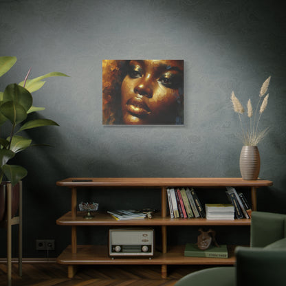 African Woman , Gold, Bronze, Black , abstract Impressionism , Giclée Print Canvas