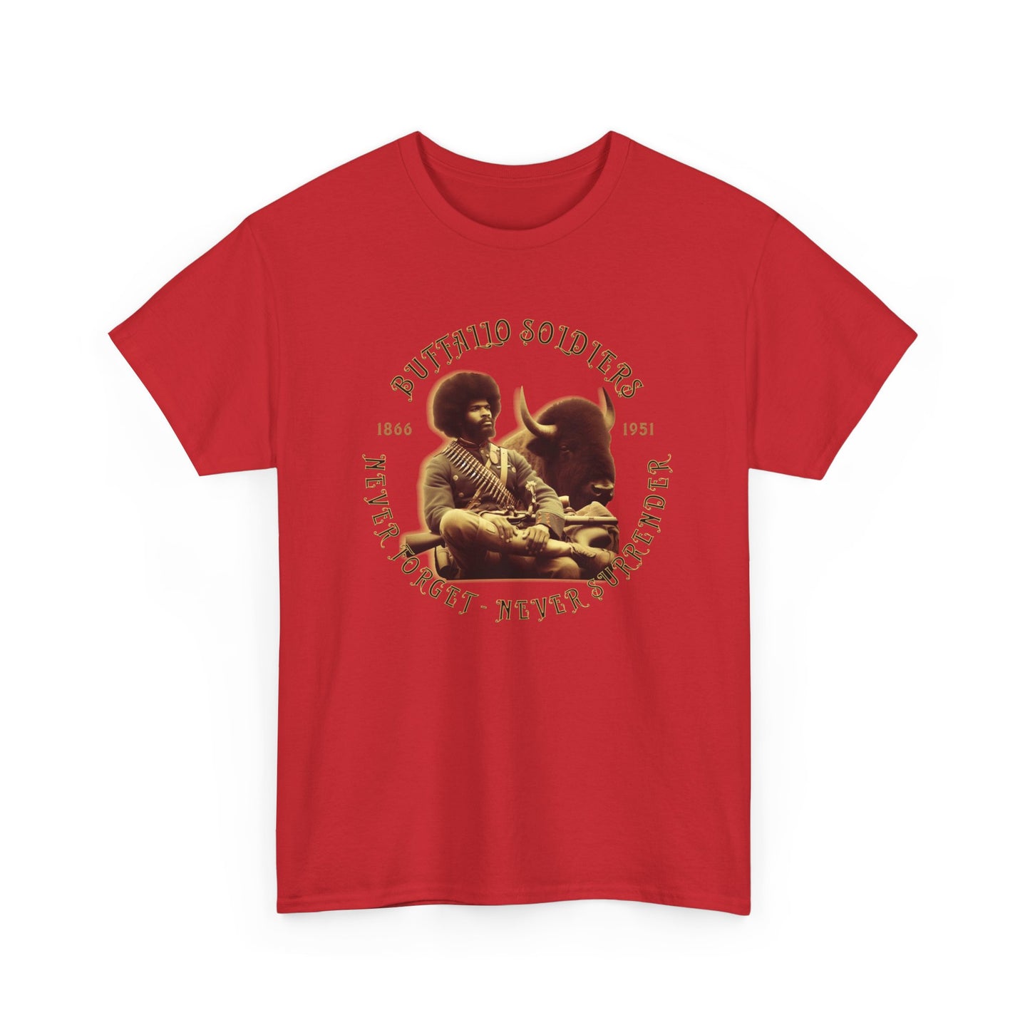Copy of Buffalo Soldiers 'Never Forget' Tee — Vintage Military Tribute T-Shirt