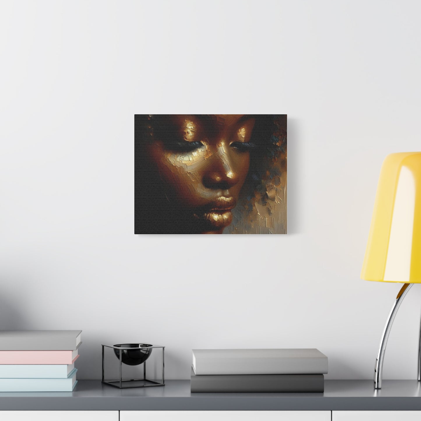 African Woman , Gold , Bronze, Black , abstract Impressionism , Giclée Print Canvas