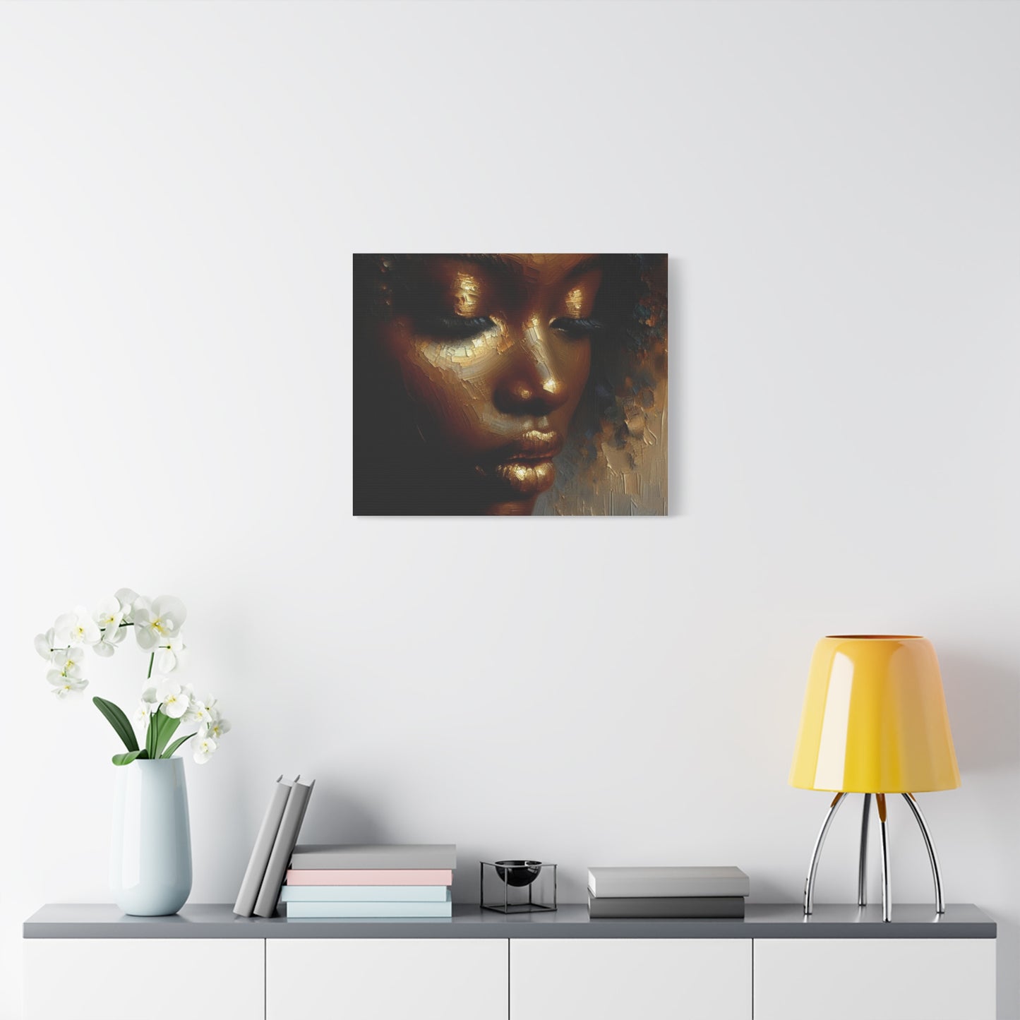 African Woman , Gold , Bronze, Black , abstract Impressionism , Giclée Print Canvas