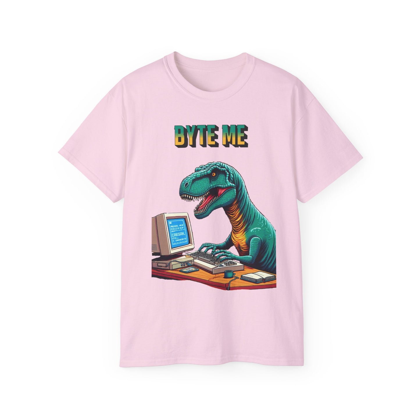 "Byte Me!" Tech-Savvy Dinosaur - Unisex Ultra Cotton Tee