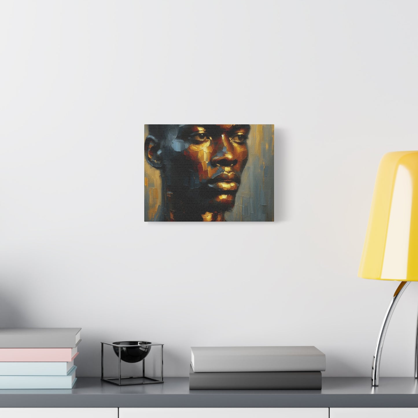 Portrait of an African Man in Bronze, Gold, and Black, abstract Impressionism , Matte Canvas, Stretched, 1.25", wall art , painting