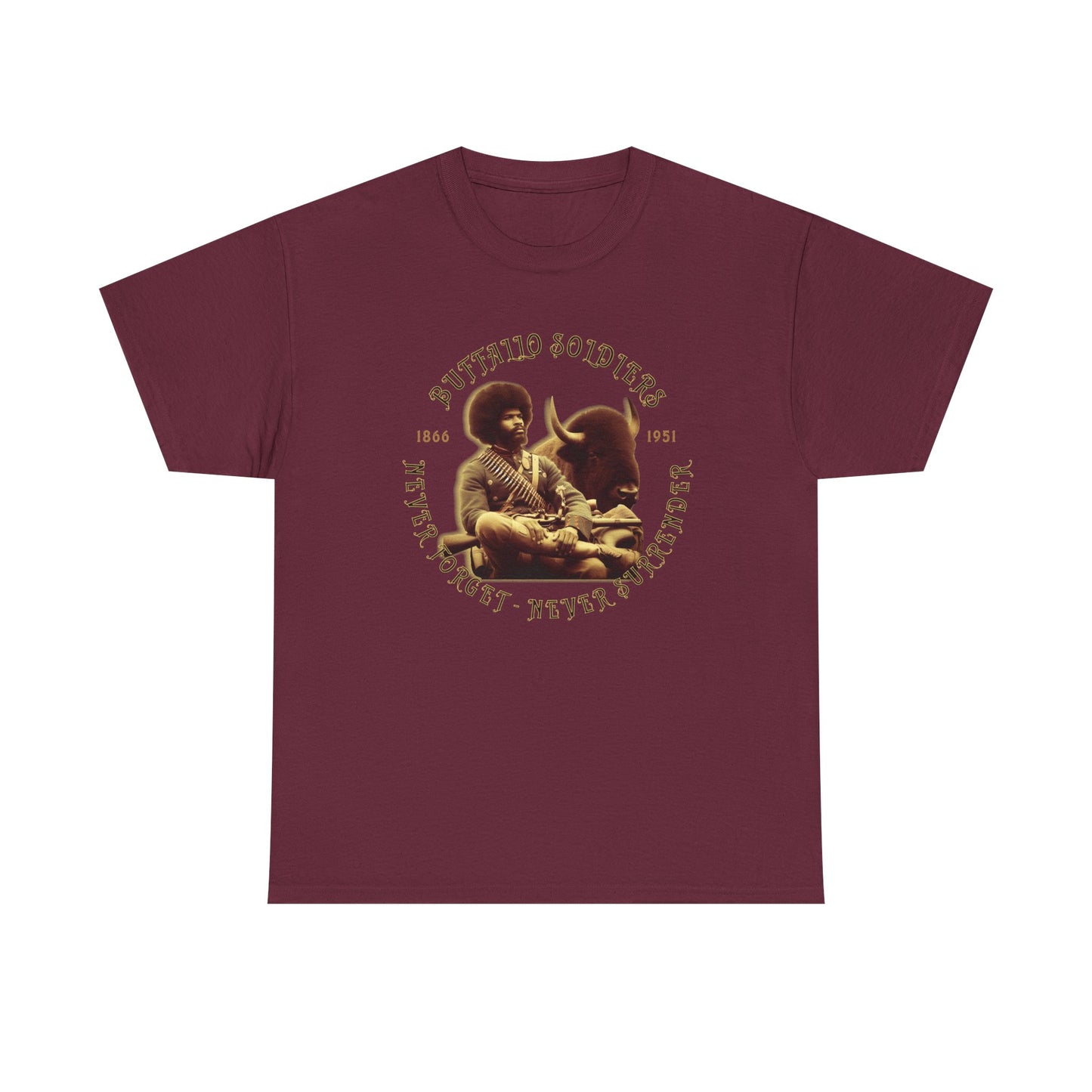 Copy of Buffalo Soldiers 'Never Forget' Tee — Vintage Military Tribute T-Shirt