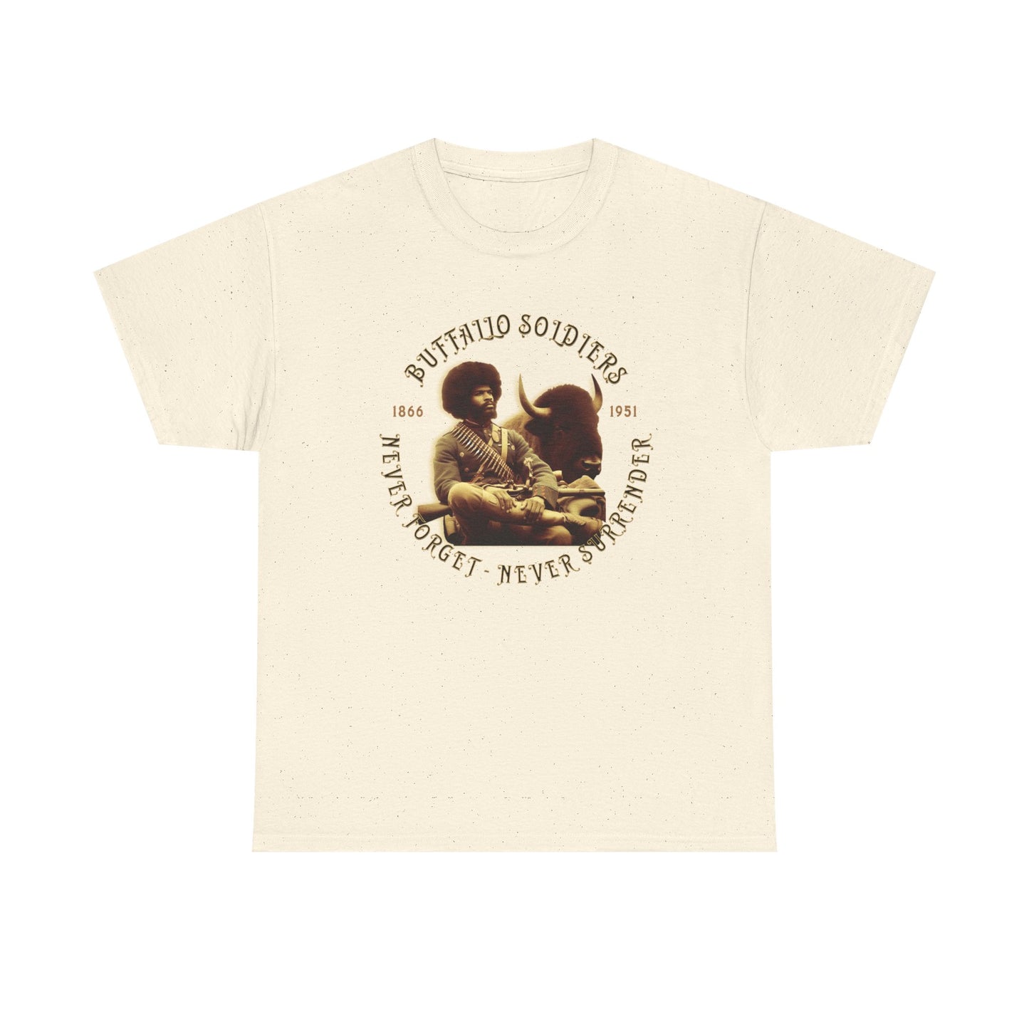 Copy of Buffalo Soldiers 'Never Forget' Tee — Vintage Military Tribute T-Shirt
