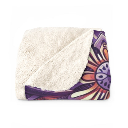 Westafrican inspired patterned Sherpa Fleece Blanket