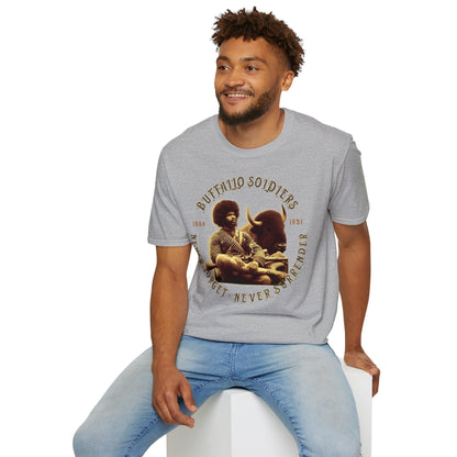 "Buffalo Soldier - Never Forget - Never Surrender" - Unisex Softstyle T-Shirt