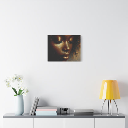 African Woman , Gold , Bronze, Black , abstract Impressionism , Giclée Print Canvas