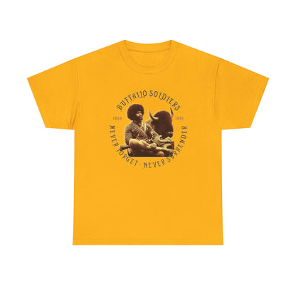 Copy of Buffalo Soldiers 'Never Forget' Tee — Vintage Military Tribute T-Shirt
