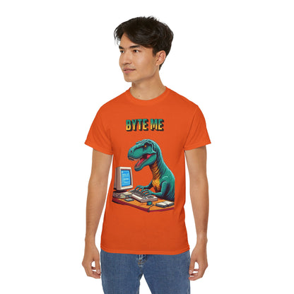 "Byte Me!" Tech-Savvy Dinosaur - Unisex Ultra Cotton Tee