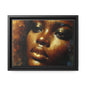 African Woman , portrait , Gold , Bronze , abstact Impressionism , Matte Canvas, Black Frame