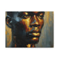 Portrait of an African Man in Bronze, Gold, and Black, abstract Impressionism , Matte Canvas, Stretched, 1.25", wall art , painting