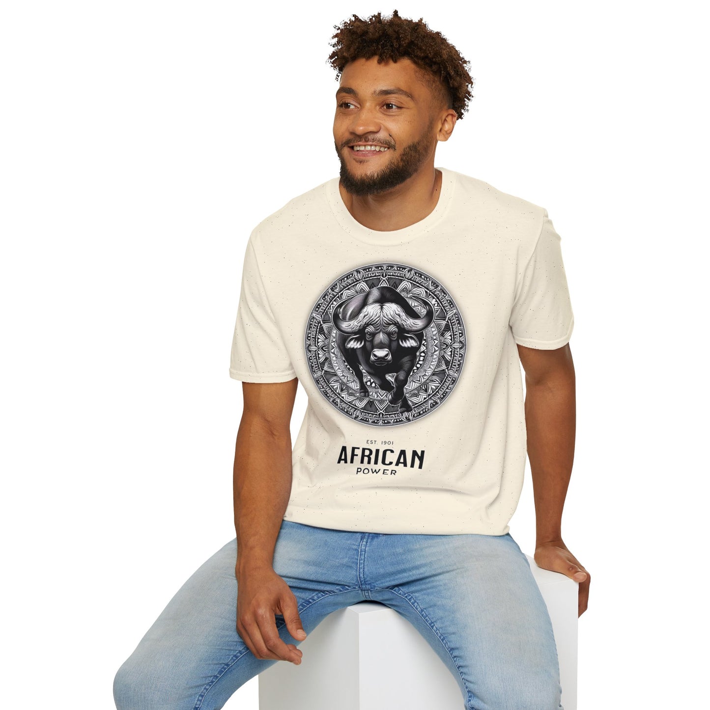 African Power " Buffallo " - Unisex Softstyle T-Shirt