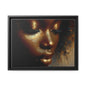 African woman , Gold , Bronze , Black , abstract Impressionism, Matte Canvas, Black Frame