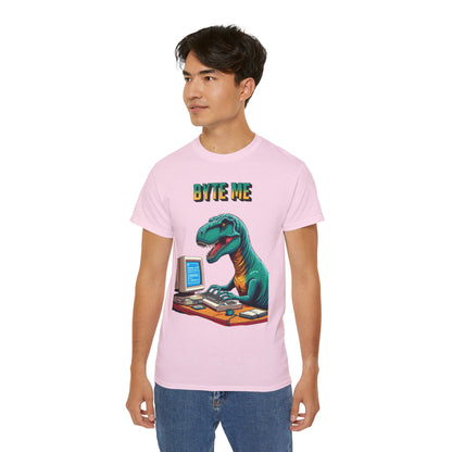 "Byte Me!" Tech-Savvy Dinosaur - Unisex Ultra Cotton Tee