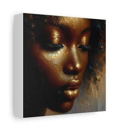 African Woman , Gold , Bronze, Black , abstract Impressionism , Giclée Print Canvas