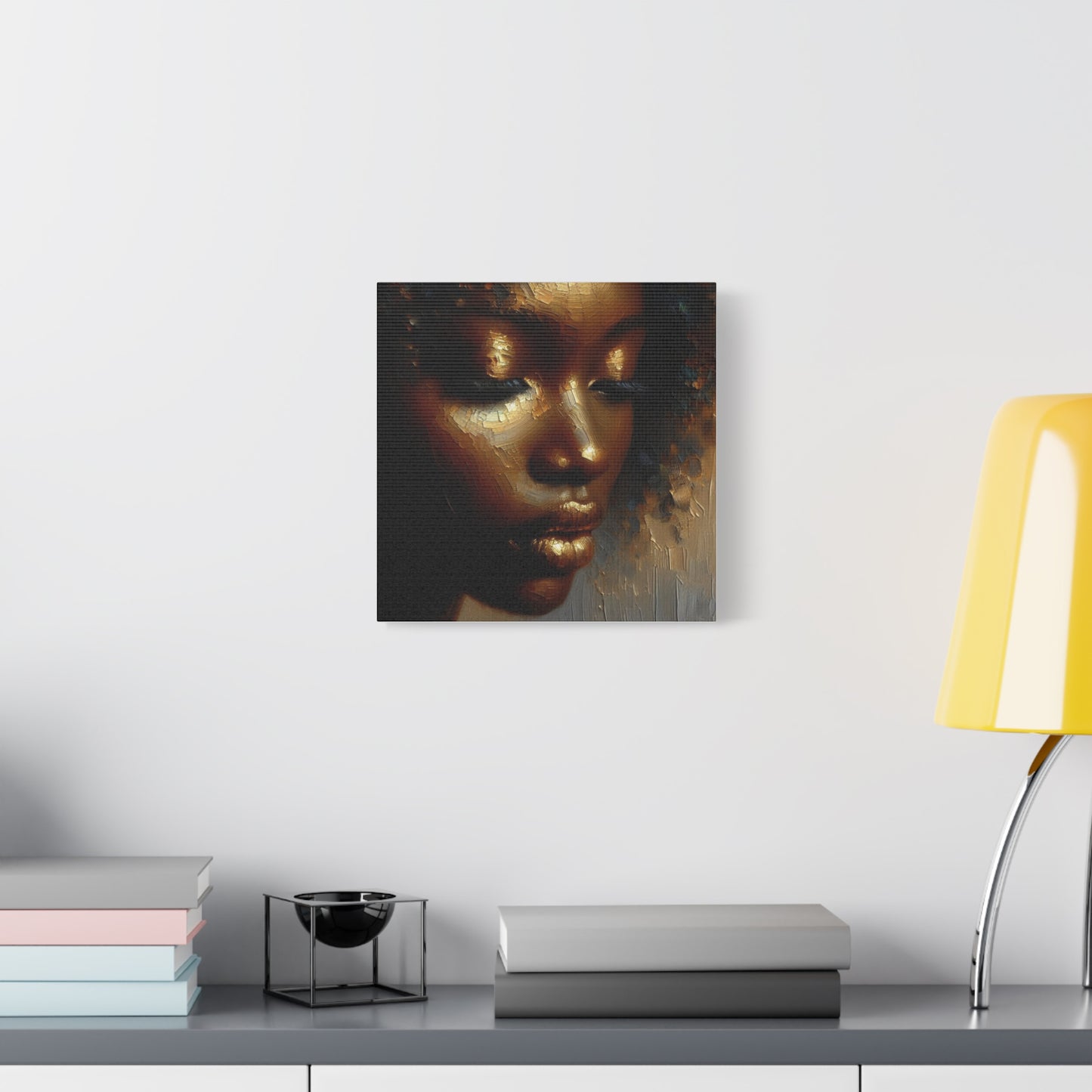 African Woman , Gold , Bronze, Black , abstract Impressionism , Giclée Print Canvas