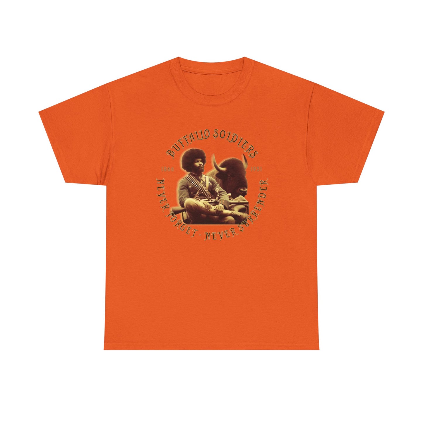 Copy of Buffalo Soldiers 'Never Forget' Tee — Vintage Military Tribute T-Shirt