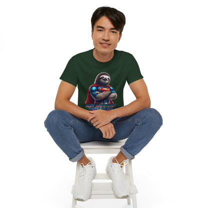 "Slow and Steady Saves the Day" Superhero Sloth - Unisex Ultra Cotton Tee