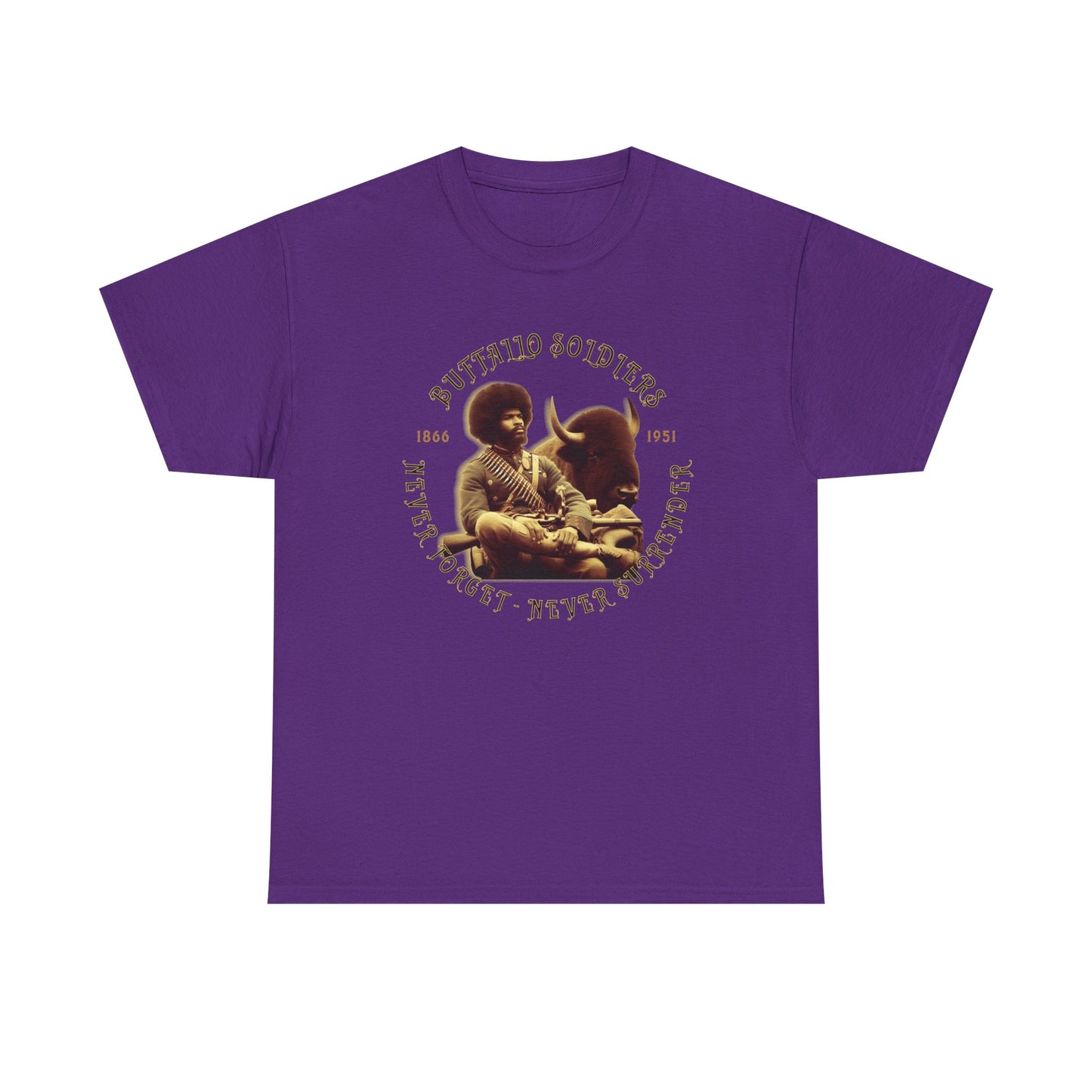Copy of Buffalo Soldiers 'Never Forget' Tee — Vintage Military Tribute T-Shirt