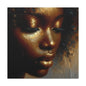 African Woman , Gold , Bronze, Black , abstract Impressionism , Giclée Print Canvas