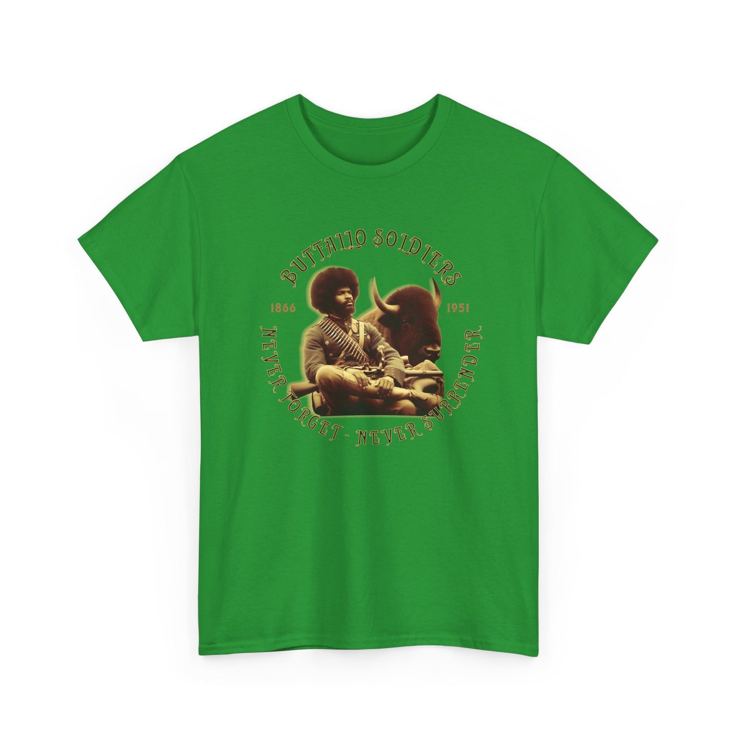 Copy of Buffalo Soldiers 'Never Forget' Tee — Vintage Military Tribute T-Shirt