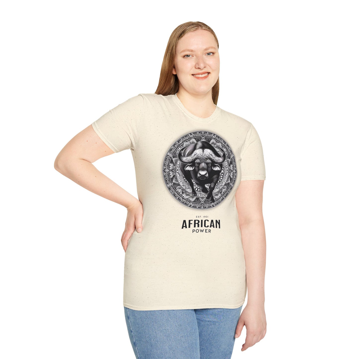 African Power " Buffallo " - Unisex Softstyle T-Shirt