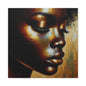 African Woman , Gold, Bronze, Black , abstract Impressionism , Giclée Print Canvas