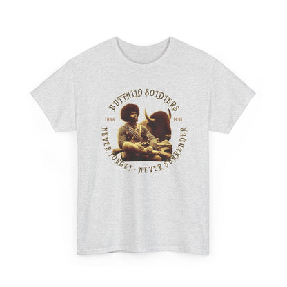 Copy of Buffalo Soldiers 'Never Forget' Tee — Vintage Military Tribute T-Shirt