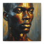 Portrait of an African Man in Bronze, Gold, and Black, abstract Impressionism , Matte Canvas, Stretched, 1.25", wall art , painting