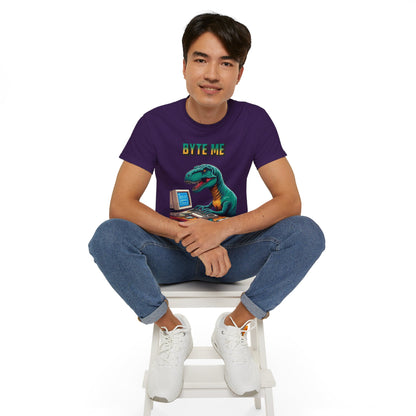 "Byte Me!" Tech-Savvy Dinosaur - Unisex Ultra Cotton Tee