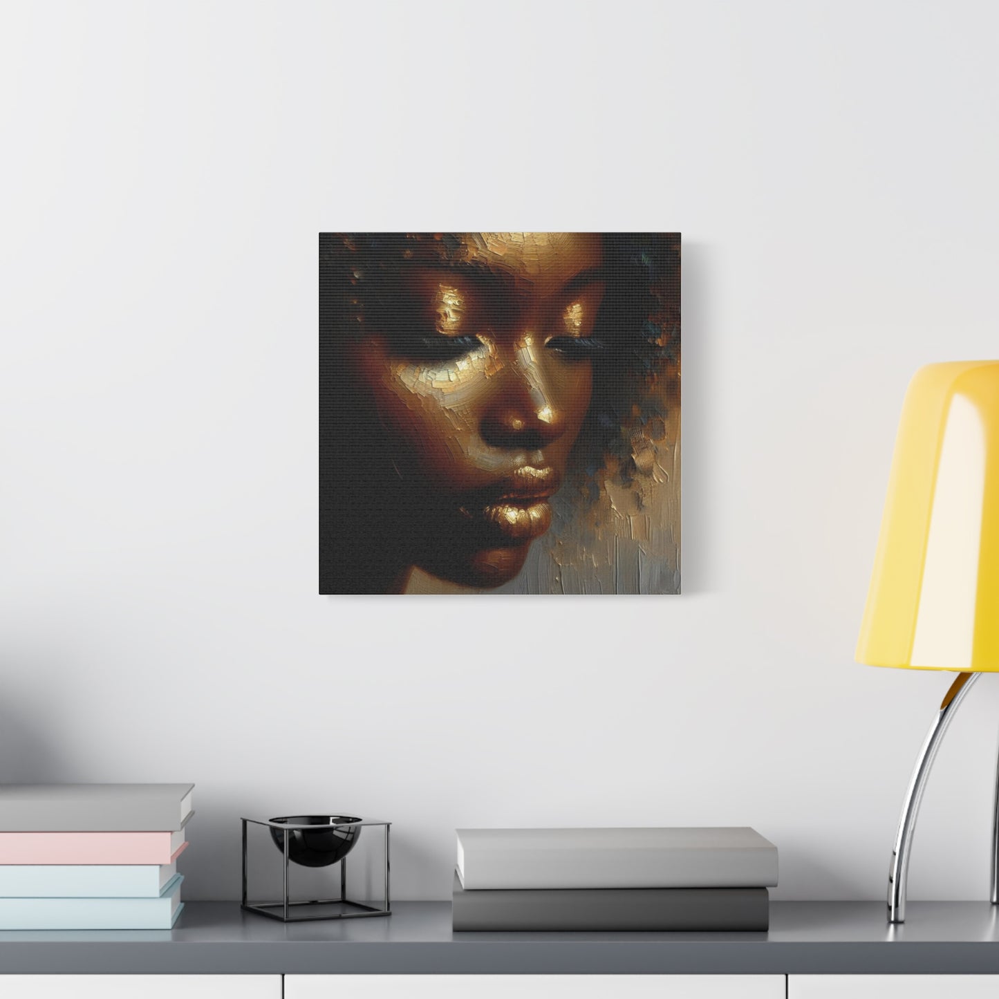 African Woman , Gold , Bronze, Black , abstract Impressionism , Giclée Print Canvas