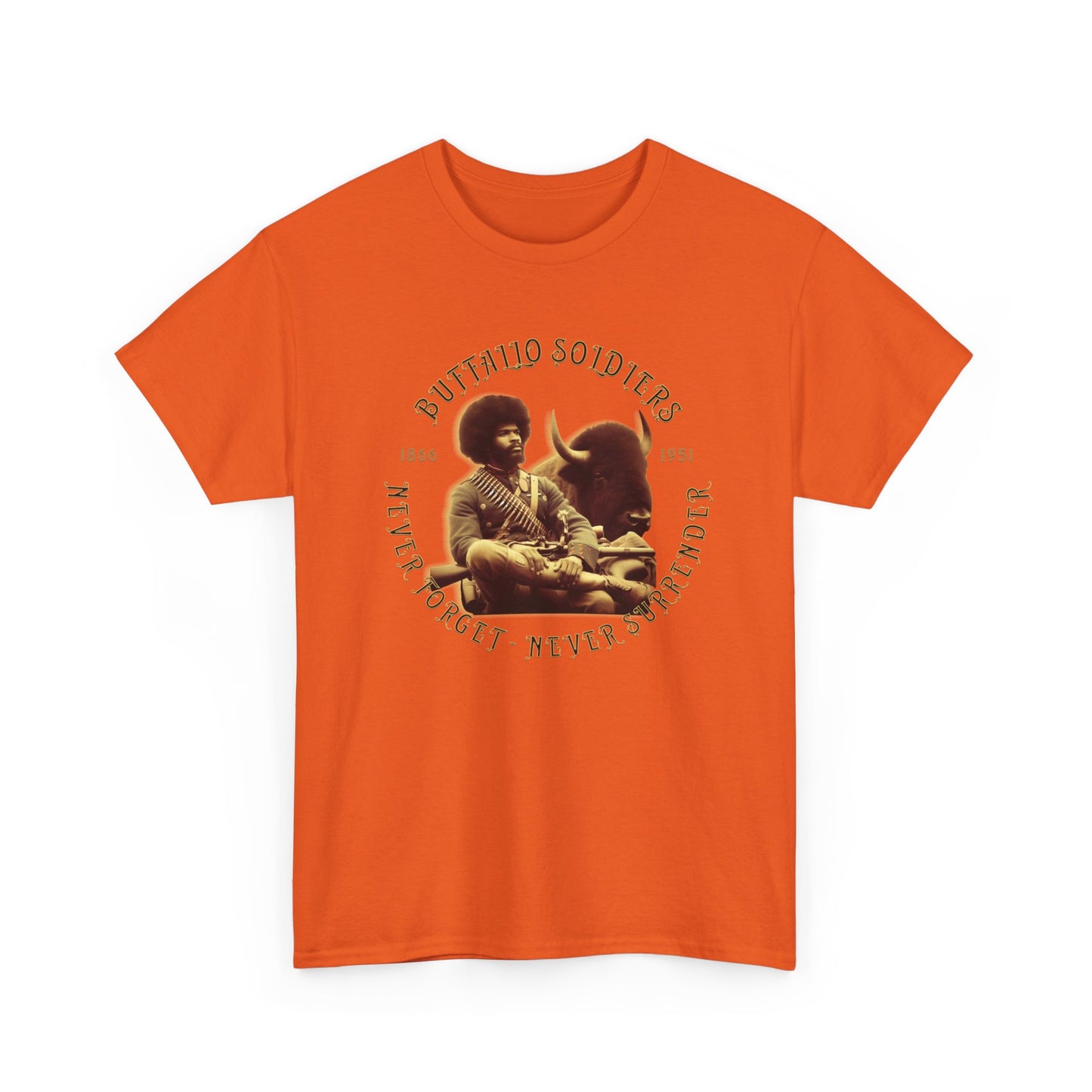 Copy of Buffalo Soldiers 'Never Forget' Tee — Vintage Military Tribute T-Shirt